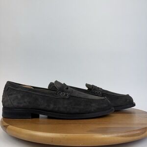 Mens AllSaints Harmon Western Gray Suede Casual Slip On Penny Loafers Size EU 45